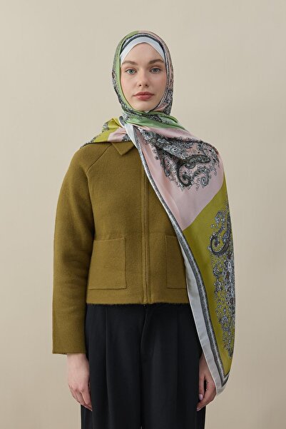 diorel Patchora Vual İpek Şal Beyaz