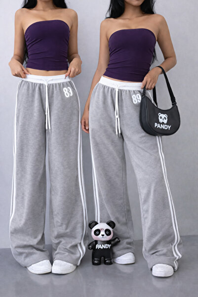 pandy Pachet de 2 89 Pantaloni de trening pentru femei, cu talie înaltă, cu d...