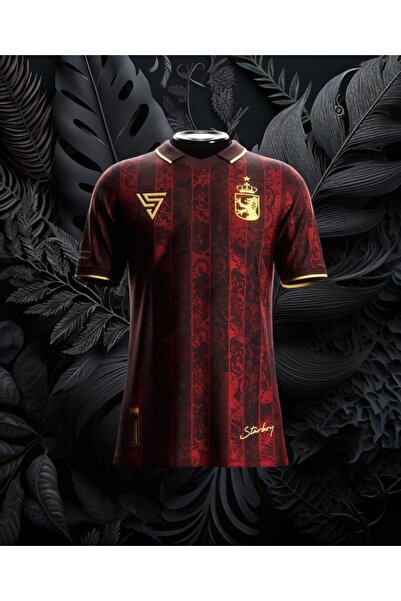 Lion Spor Spain Custom Design Red No Name Custom Design Adult Jersey