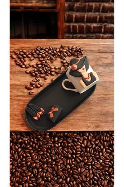 e&e süs dükkanı Black Special Design Coffee Cup Model Gift Presentation Model