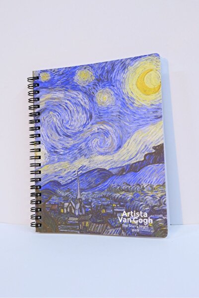 Lemsstudio Vincent Van Gogh Starry Night Printed Cardboard Cover Spiral Bound...