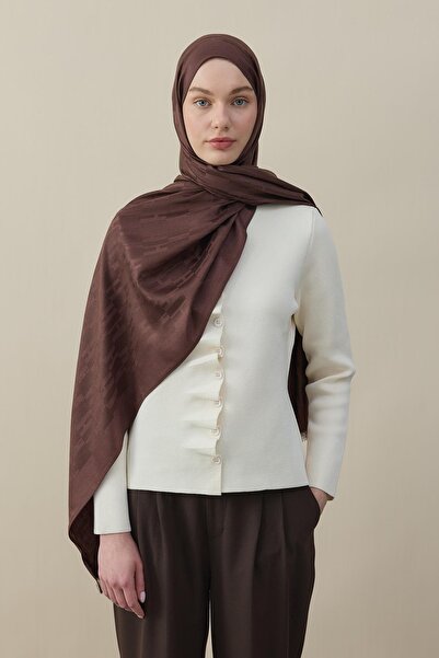 diorel H Pattern Cashmere Silk Shawl Brown