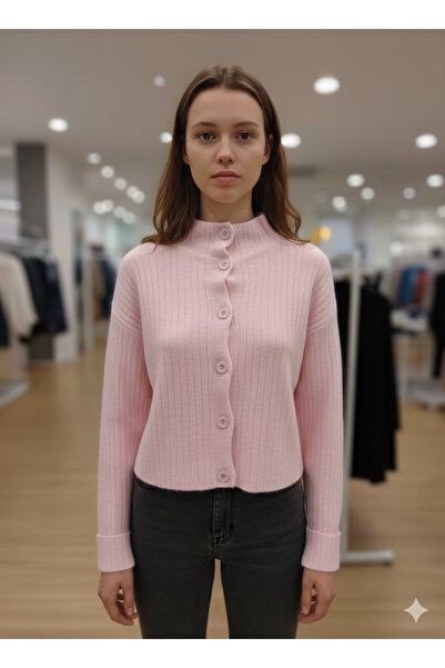 mooishan Novel Women's Soft Texture Pink Knitwear Cardigan Season-2026