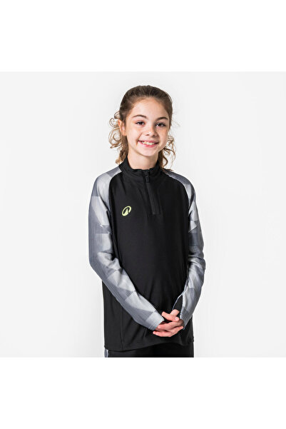 Decathlon Kipsta Çocuk Futbol Sweatshirtü - Siyah/Gri - Viralto