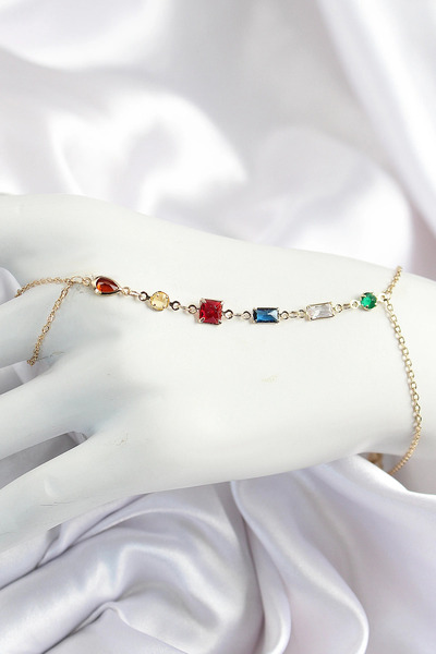 shopwave حجر الزركون الملون النحاسي Y موديل ذهبي اللون للنساء شاهمران