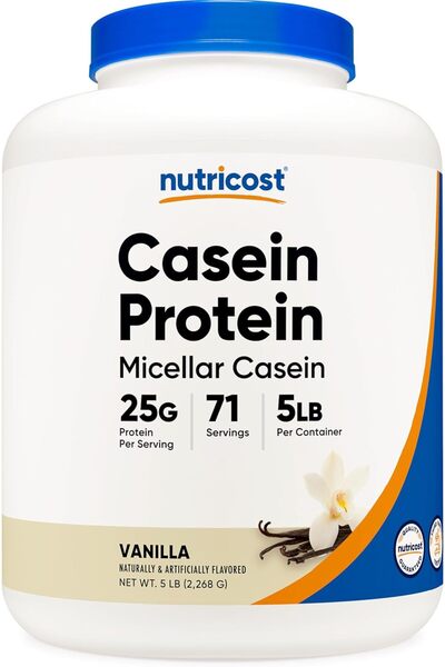 Nutricost Casein Protein Powder - Micellar Casein, Gluten Free, Non-GMO (5 Po...