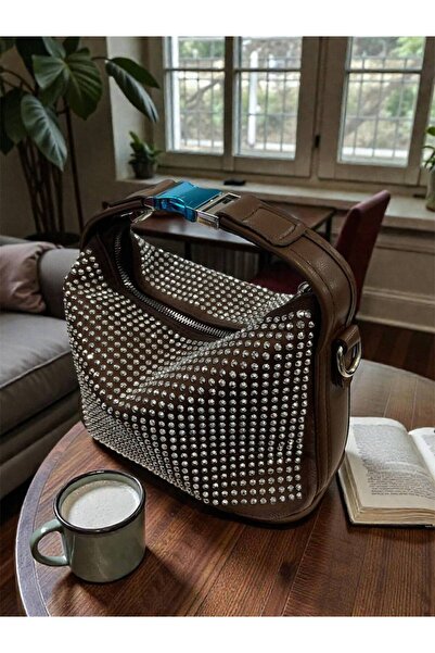 Çanta Trend Imported Suede Fully Stone-Studded Trendy Women's Handbag