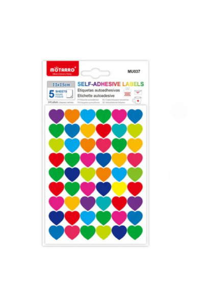 MOTARRO Adhesive Labels MU037 – Heart Shaped Sticker Labels for Kids, School ...