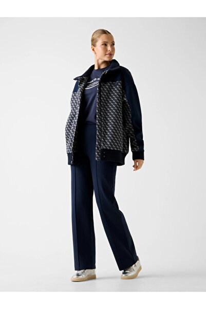 Guess Maya 4g Full Zip Women's Navy Blue Jacket V6Rl08K2042-Fjbb