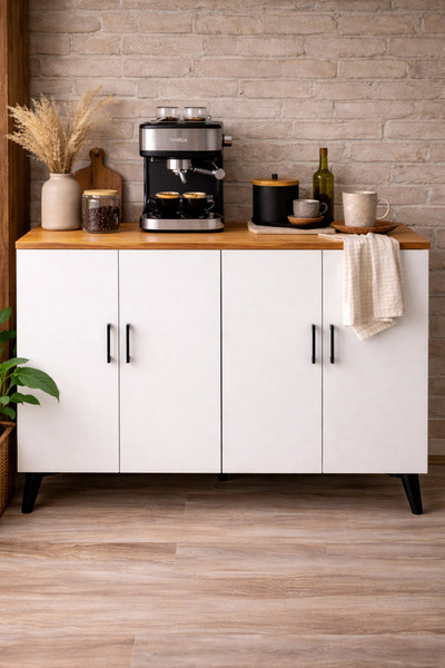 bangu 4 kapaklı Çok Amaçlı Dolap ( Derinlik 47 cm ) Kahve Köşesi Dolabı ( 140...