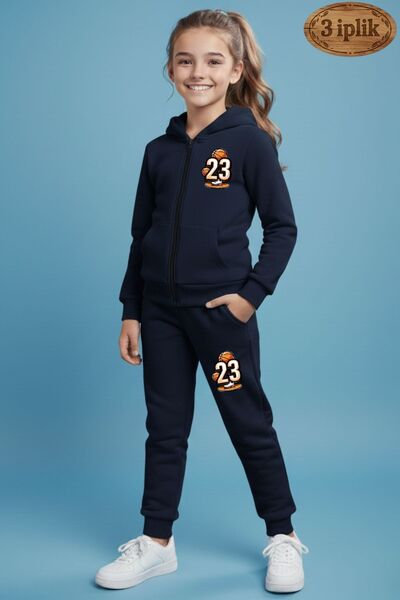 cm buseyiz Set de trening pentru fete, cu cu căptușeală din fleece fire, 23 B...