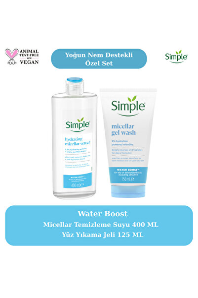 Simple Water Boost Yoğun Nem Desteği Micellar Temizleme Suyu 400 ML & Yüz Yık...