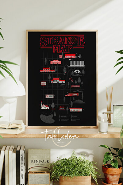 tablodea Hartă Stranger Things - Poster înrămat, Tablou cu harta Stranger Thi...