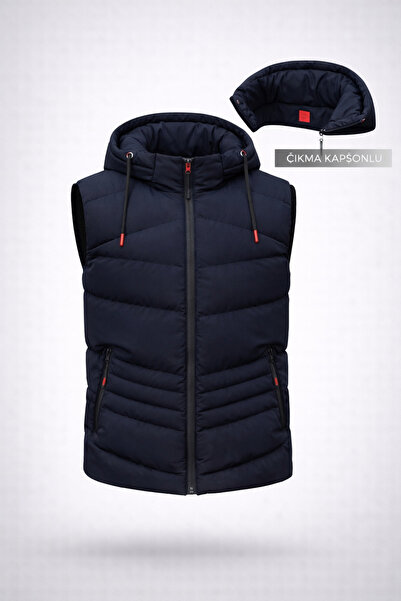 BOYS MANS Water and Windproof Men's Hooded Vest Inflatable Vest