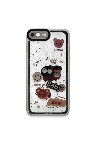 NewFace iPhone 7 Case Sweet Patterned Silicone Cover - Yellow