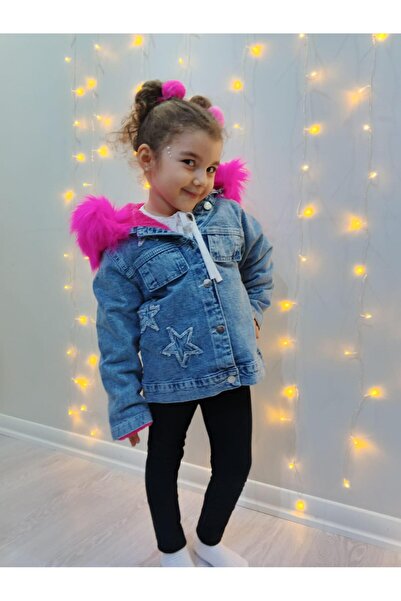 BERFONZO KIDS Jachetă pentru fete cu detaliu din blană, cu glugă, căptușită c...