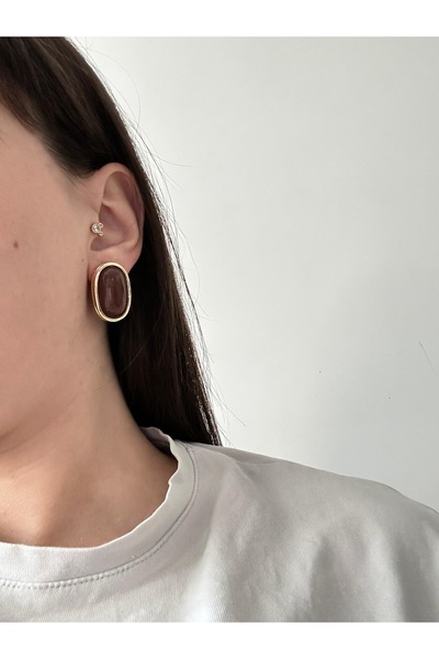 Charmist أقراط قهوة لارينا من الفولاذ