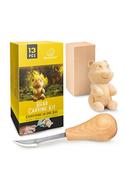 BeaverCraft DIY05 Ayı Figürü Ahşap Oyma Hobi Seti