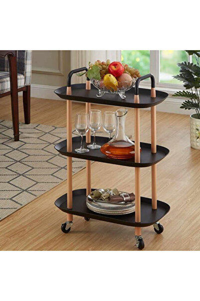 Generic عربة تخزين متحركة بعجلات ومقبض - عربة بلاستيكية متعددة الأغراض