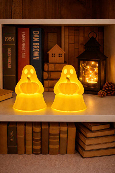 PRİNTELLA 2’li Hayalet Biblo Seti + 2 Adet LED Mum Hediyeli | Dekoratif Masa ...