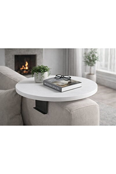 ADIM EBATLAMA Side Table Adjustable Tray Decorative Modern Tray White