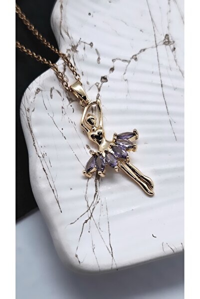 Serenity قلادة راقصة الباليه الراقصة من الأحجار الكريمة الملونة