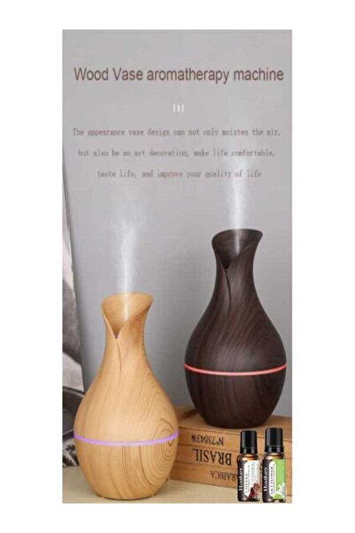 OEM Difuzor Aromaterapie Tip Vază 200ml USB, Ultrasunete, 7 Culori, 2 Uleiuri Incluse