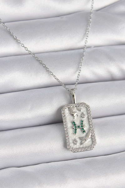 shopwave 316L الصلب الفضة اللون سلسلة الحوت زيركون حجر قلادة المرأة