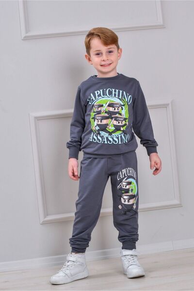 ÖRZİ Kids MEVSİYLİK ba cu imprimeu ip costum de trening pentru băieți 3-10 ani