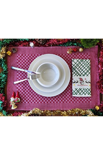 Kotonia Home Set of 2 kitchen towels Christmas, ivory/red/green, 40x60cm