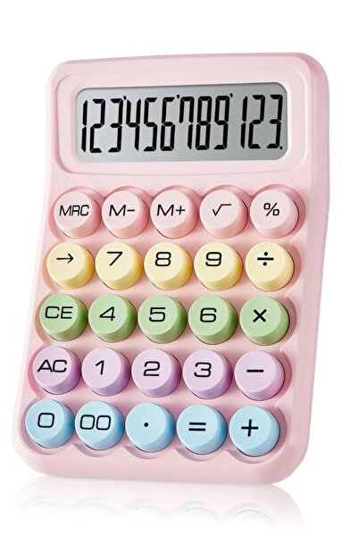Comprox Pembe Pinterest Renkli Hesap Makinesi |12 Haneli Yuvarlak Tuşlu Şirin...