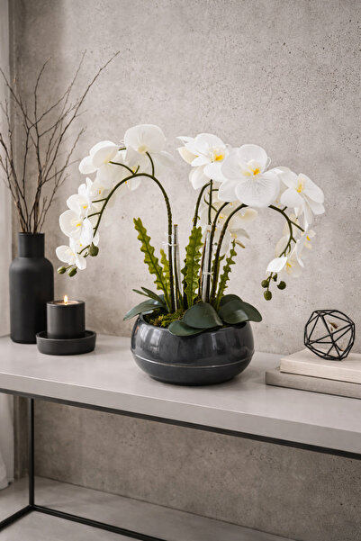Evila Dekoratif Yapay 3 Dal Orkide Çiçeği – Gerçeğe Yakın ve Bakım Gerektirme...