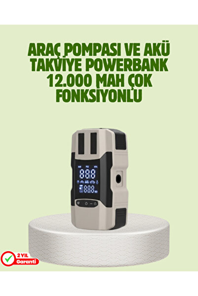 Genel Markalar Araç Akü Takviye Cihazı ve Lastik Şişirme Pompası 12.000 mAh
