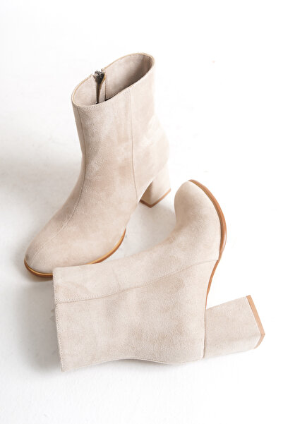 DELSOLERA Women's Beige Suede Flat Casual Stylish Zippered Comfortable Heeled...