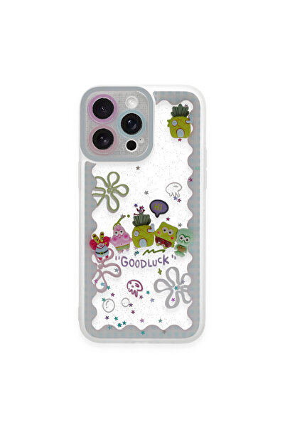 NewFace غطاء سيليكون بنمط حلو لهاتف آيفون 14 برو - أزرق فاتح