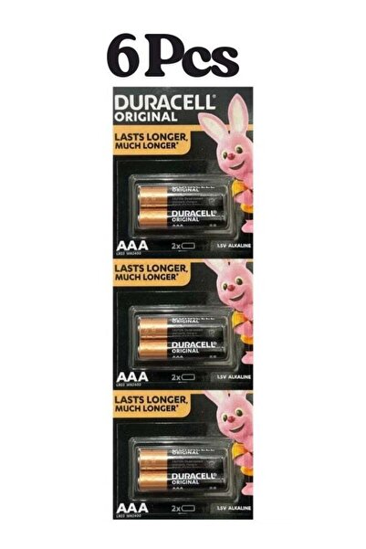 Duracell بطاريات قلوية أصلية من نوع AAA (6 قطع)