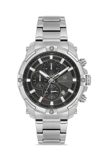 Momentus Silver Steel Band Men's Wristwatch Sm369S-04Ss
