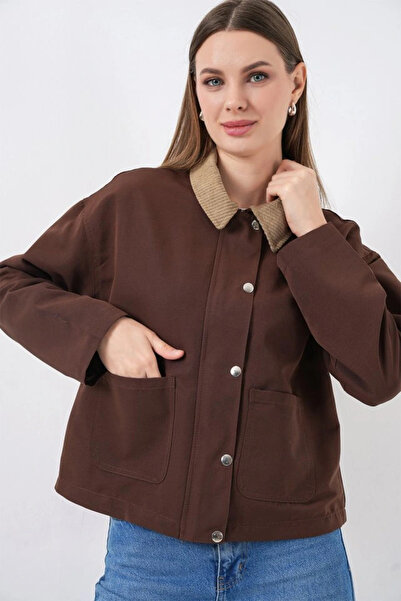 nedo7 Pocket Detailed Short Jacket 5975 - Brown