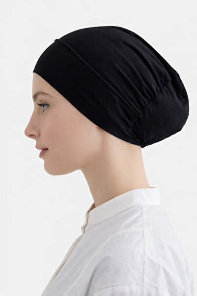 VALURESS Siyah Pratik Boru Bone Siyah Geçmeli - Kaymaz Kadın Tesettür Hazır İ...