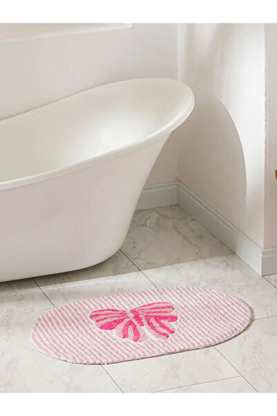 LC Waikiki Lcw Home Mixed Bow Printed Plush Bath Mat 50X80 cm