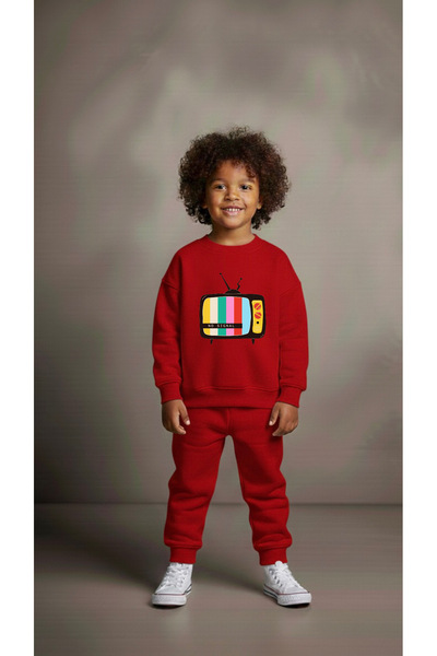 playwear سترة رياضية TV مطبوع للفتيات والأولاد برقبة دائرية3 4-5-6-7-8-9-10-1...