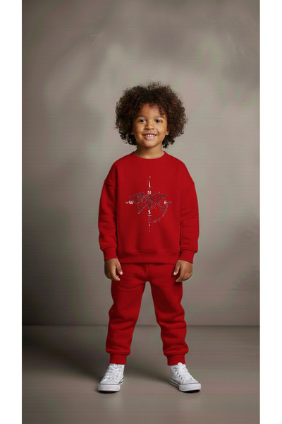 playwear سترة رياضية YÖRÜNGE مطبوع للفتيات والأولاد برقبة دائرية 3 4-5-6-7-8-...