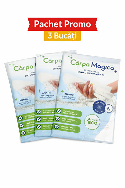 ecofabric Pack of 3 Magic Microfiber Cloths (40x40cm) – Cleaning without Dete...