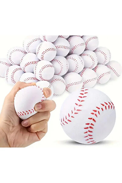 UĞURDAN Beyzbol Topu Görünümlü Sıkmalı Sünger Top El Bilek Egzersiz Anti Stre...