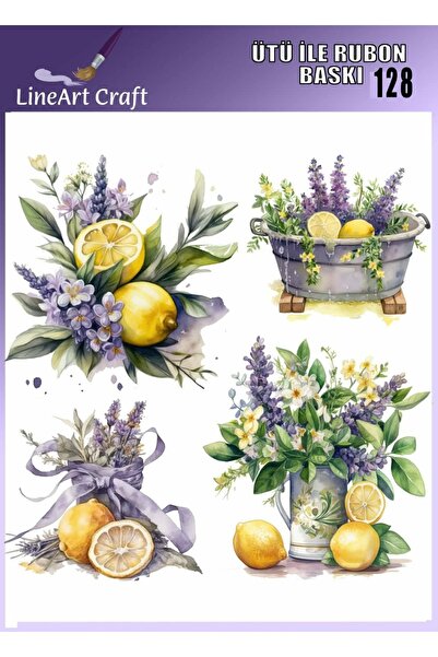 LİNEART Ütü ile Rubon Baskı Transfer No:RB128-30x30cm