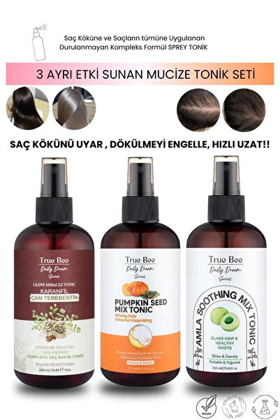 True Bee KÖK UYARIMI | DÖKÜLME ENGELLEME | HIZLI UZATMAYA YARDIMCI 3'LÜ TONİK...