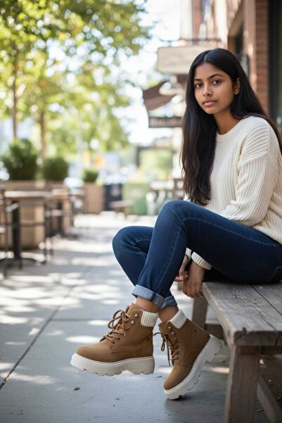 Çevik Adım Kadın Kışlık Bağcıklı Bot | Kalın Taban, Kaymaz Zemin, Günlük & Şı...