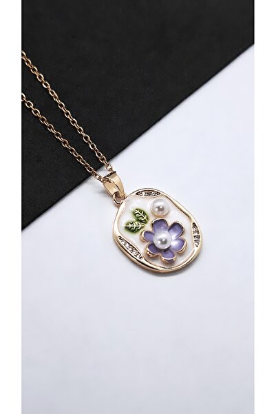 Serenity Colorful Enamel Pearl Art Steel Necklace03
