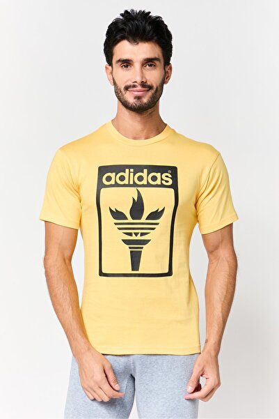 adidas Men Sportswear Fit Short Sleeve Training T-Shirt, Light Orange