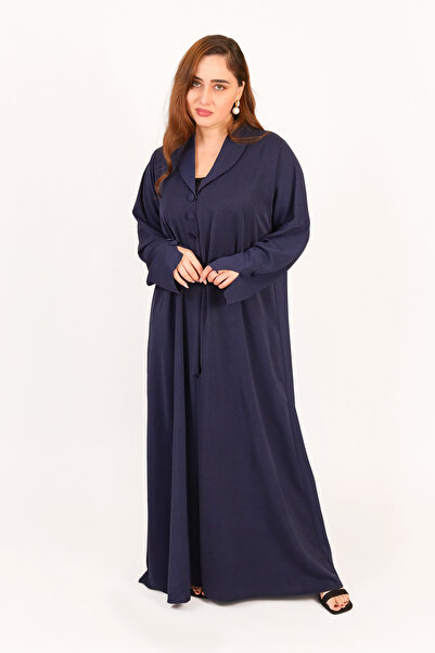 LINELLE Blue Abaya Women – Shawl Lapel Collar